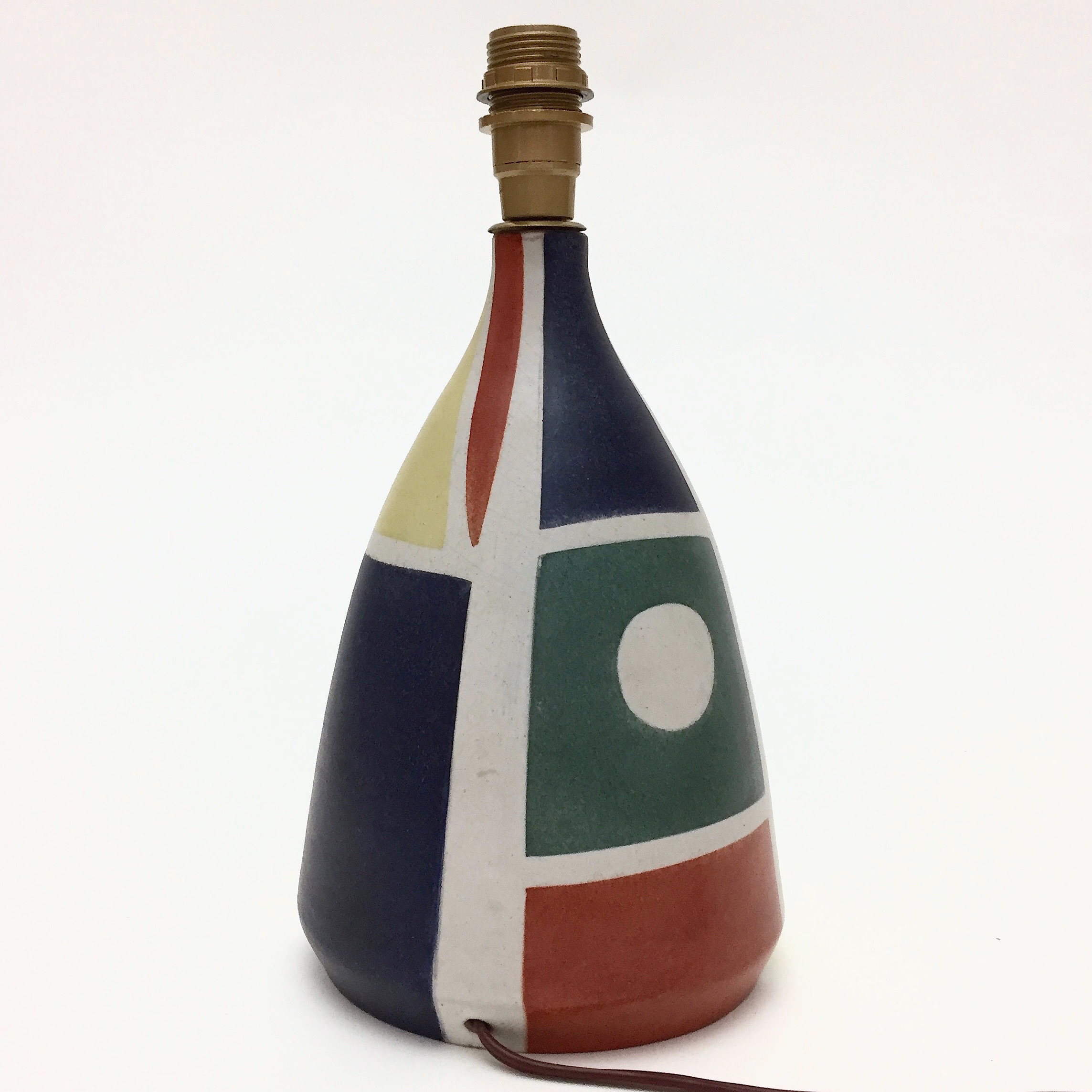 Ceramic Lamp Base Decorated With Geometric Patterns