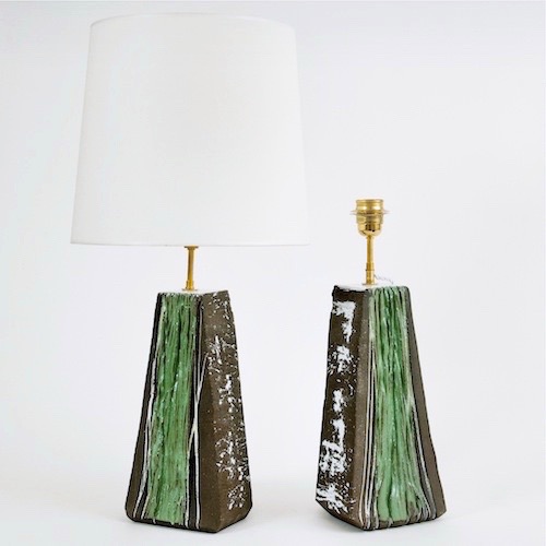 Salvatore Parisi - Faceted Ceramic Lamp Bases, Cliff Model  