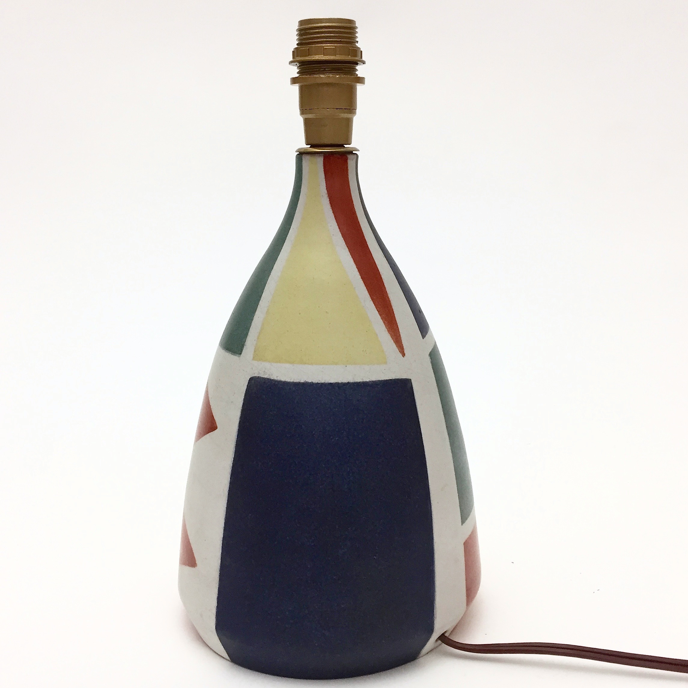 Ceramic Lamp Base Decorated with Geometric Patterns