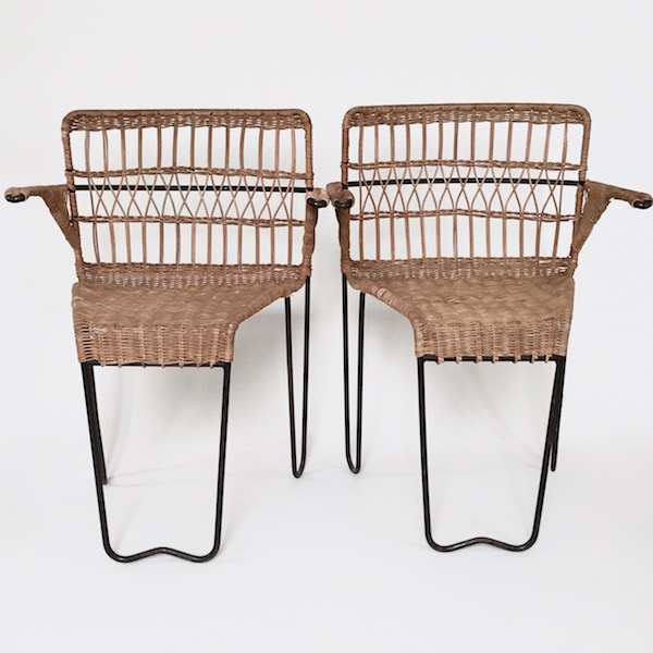 Raoul Guys - Chaises en rotin