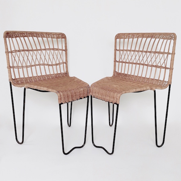 Raoul Guys - Chaises en rotin