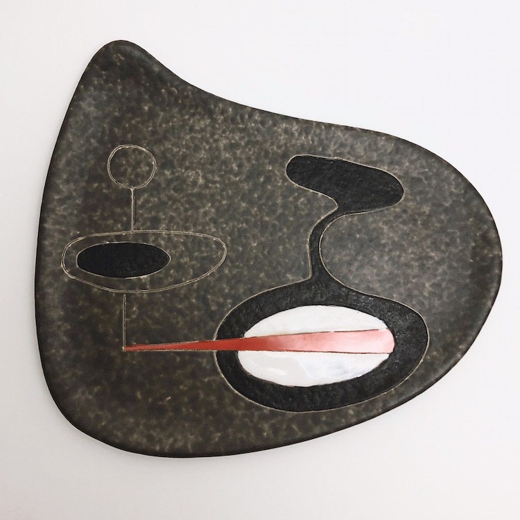 Peter Orlando - Large Ceramic Dish in Shades of Grey