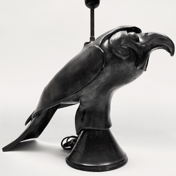 Lampe oiseau en céramique