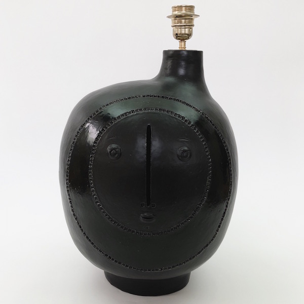 DaLo - Large Ceramic Table Lamp Base Glazed in Black