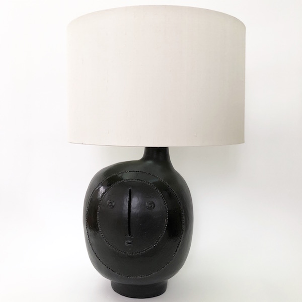 DaLo - Large Ceramic Table Lamp Base Glazed in Black