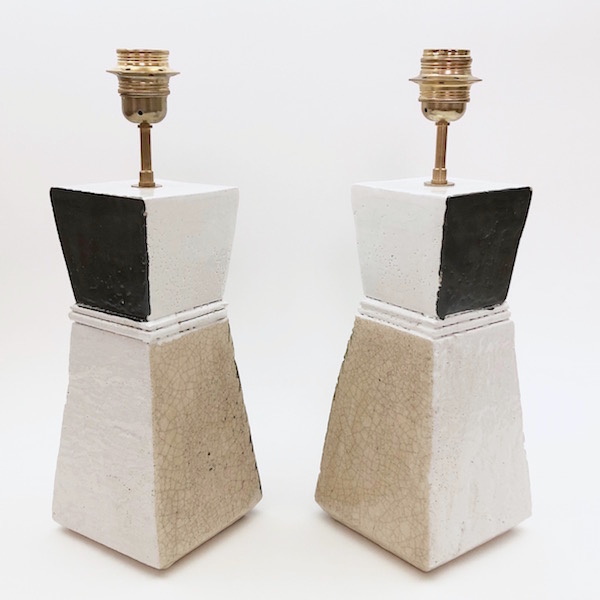 Salvatore Parisi - Pair of Geometric Table Lamp Bases