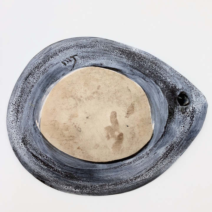 Mado Jolain - Ceramic Fish Bowl Glazed in Blue