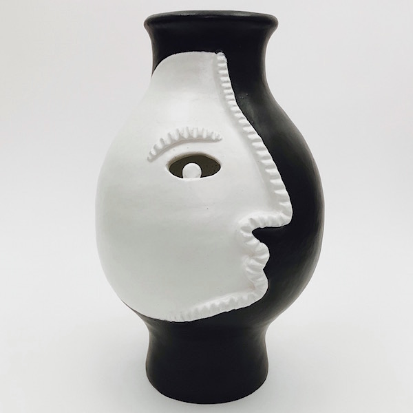 DaLo - Important Black and White Ceramic Vase 