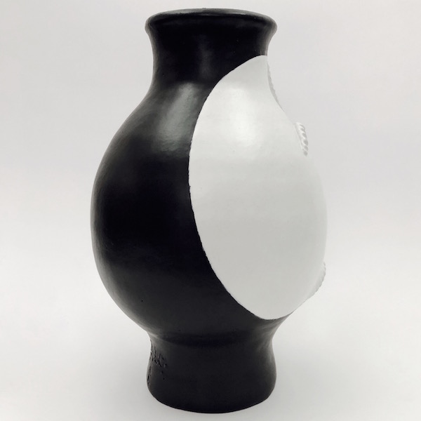 DaLo - Important Black and White Ceramic Vase 