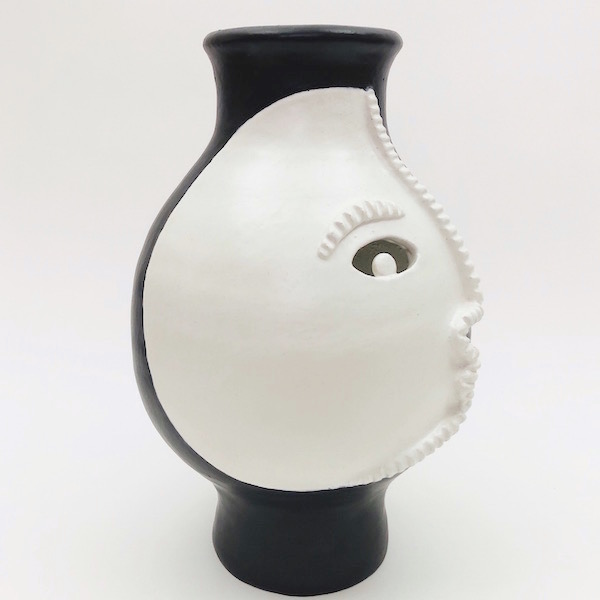 DaLo - Important Black and White Ceramic Vase 