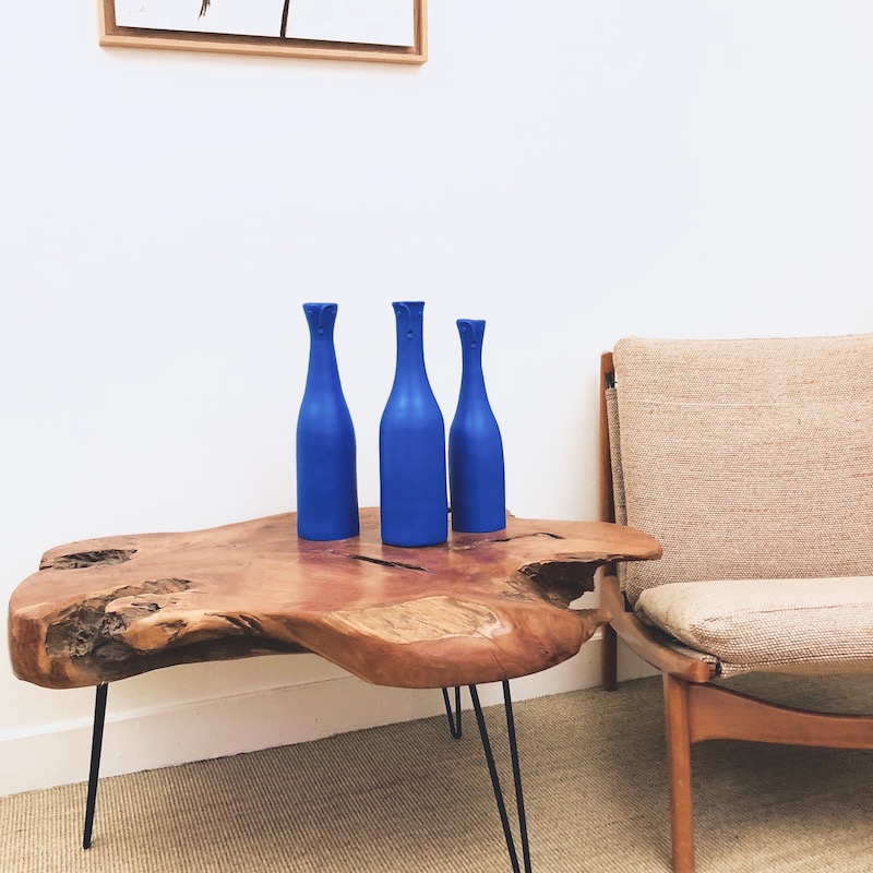 DaLo - Set of 3 Ceramic Blue Bottles