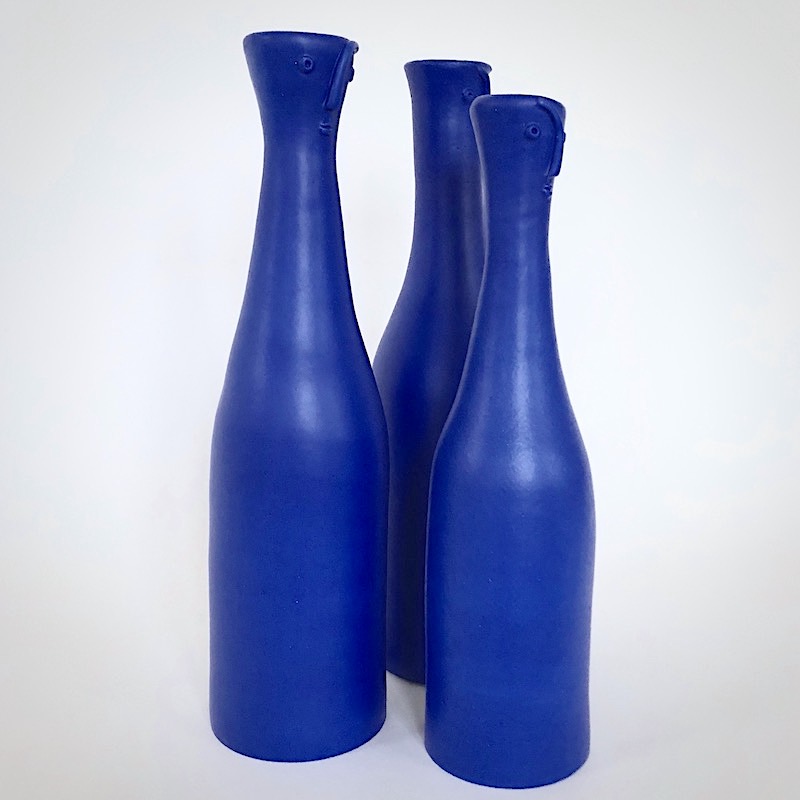 DaLo - Set of 3 Ceramic Blue Bottles