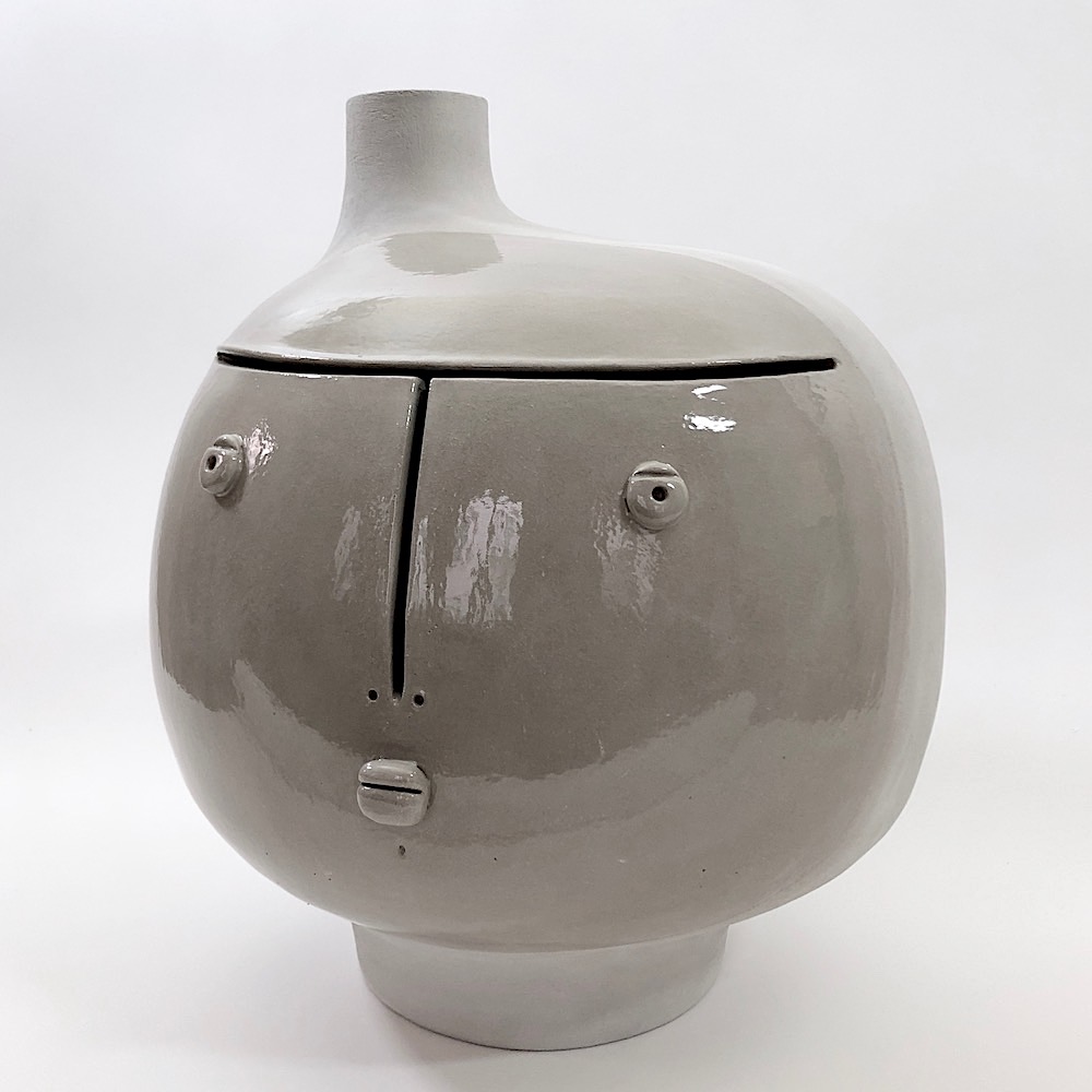 DaLo - Pied de lampe en céramique semi-émaillée, gris