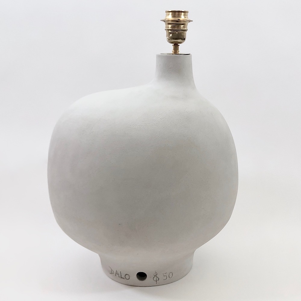 DaLo - Pied de lampe en céramique semi-émaillée, gris