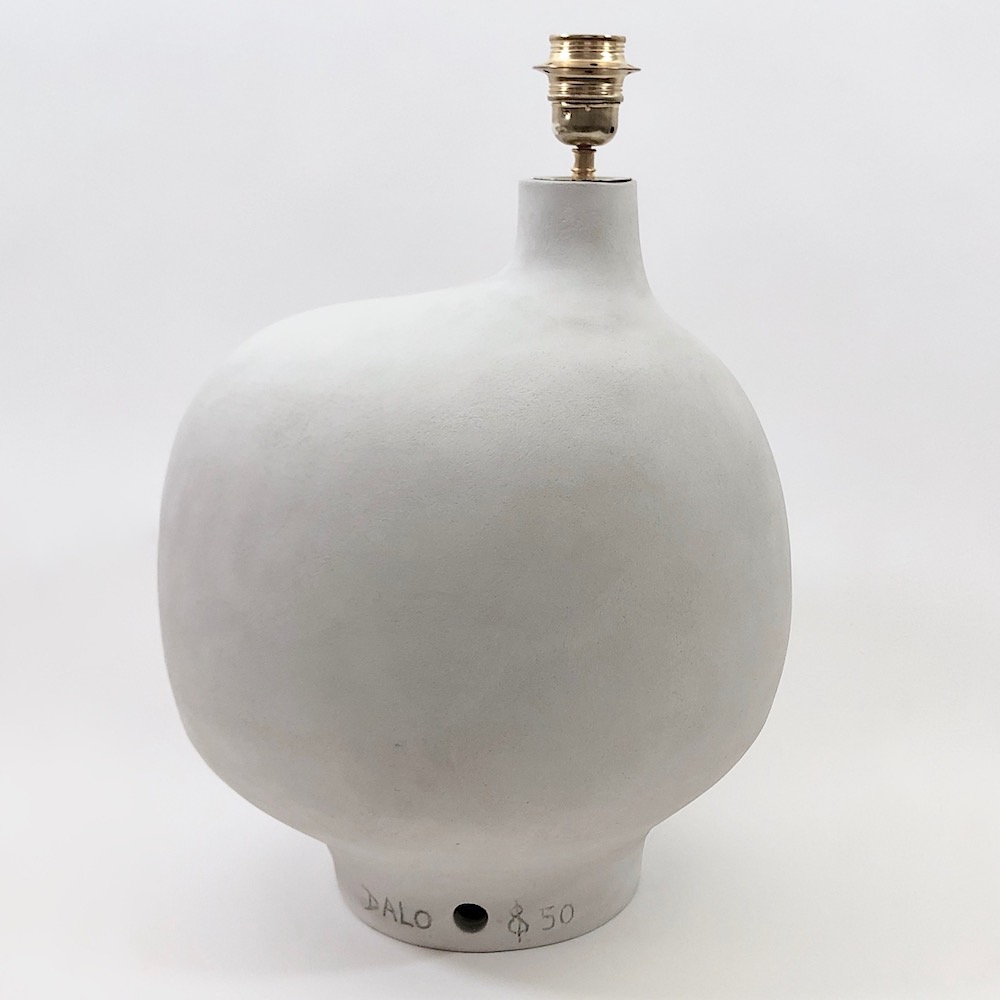 DaLo - Ceramic Lamp Base, half glazed in grey