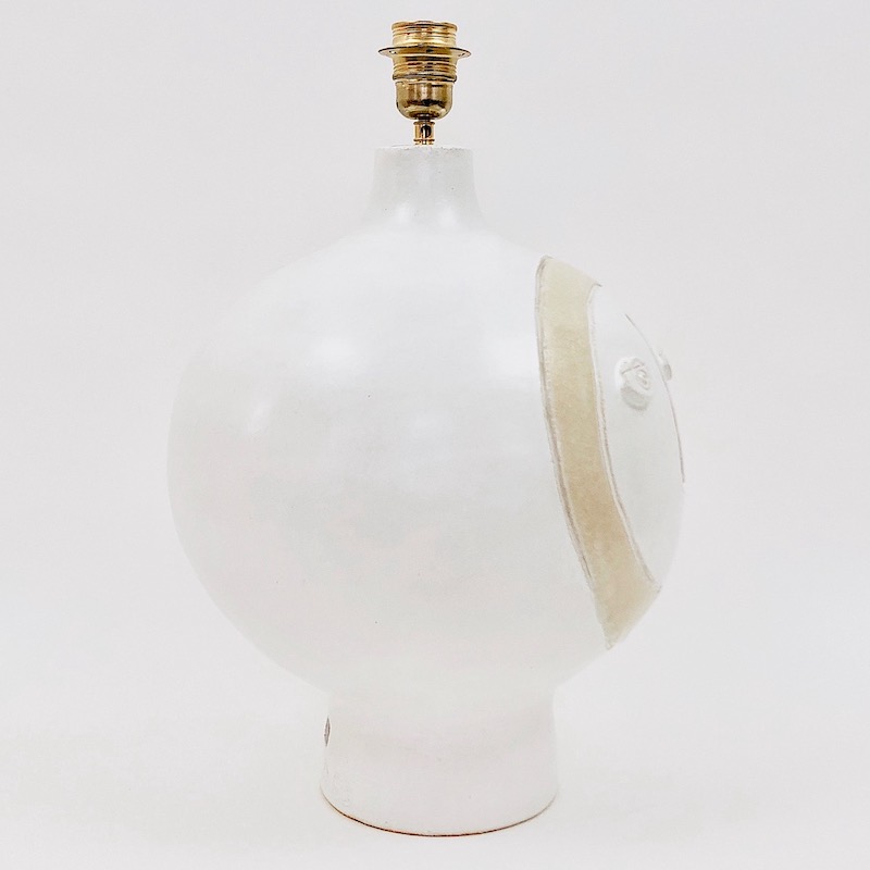 Dalo, White and Beige Ceramic Table Lamp Base