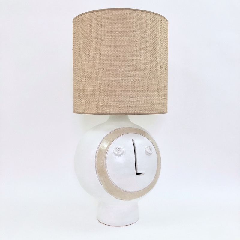 Dalo, White and Beige Ceramic Table Lamp Base