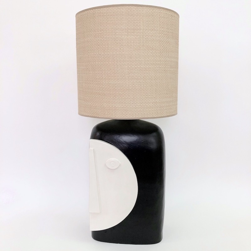 DaLo - Large Pair of Ceramic Table Lamp Bases, Moon