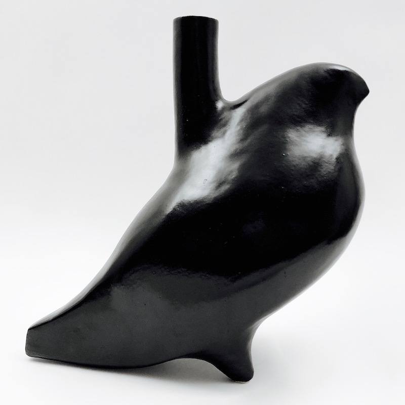 DaLo - Black Ceramic Lamp Base, Bird Shaped