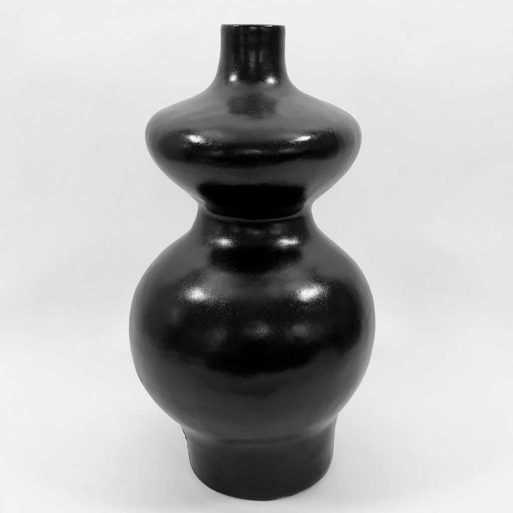 DaLo - Abstract Ceramic Lamp Base Glazed in Black