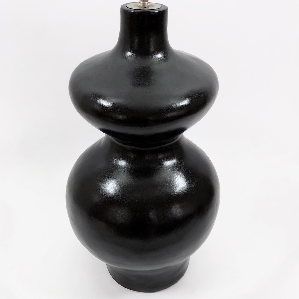 DaLo - Abstract Ceramic Lamp Base Glazed in Black