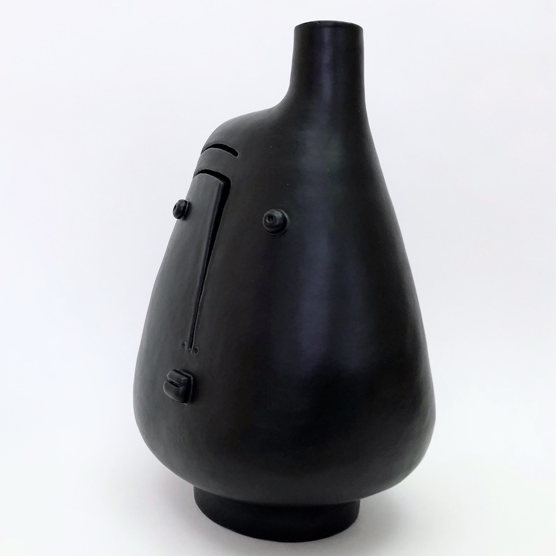 DaLo - Large Ceramic Table Lamp Glazed in Matte Black