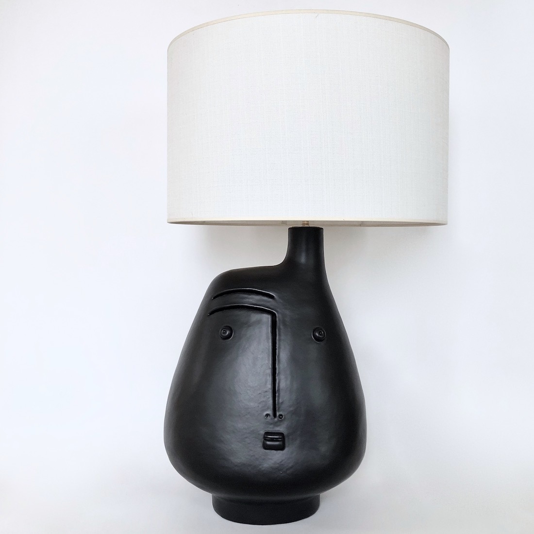 DaLo - Large Ceramic Table Lamp Glazed in Matte Black