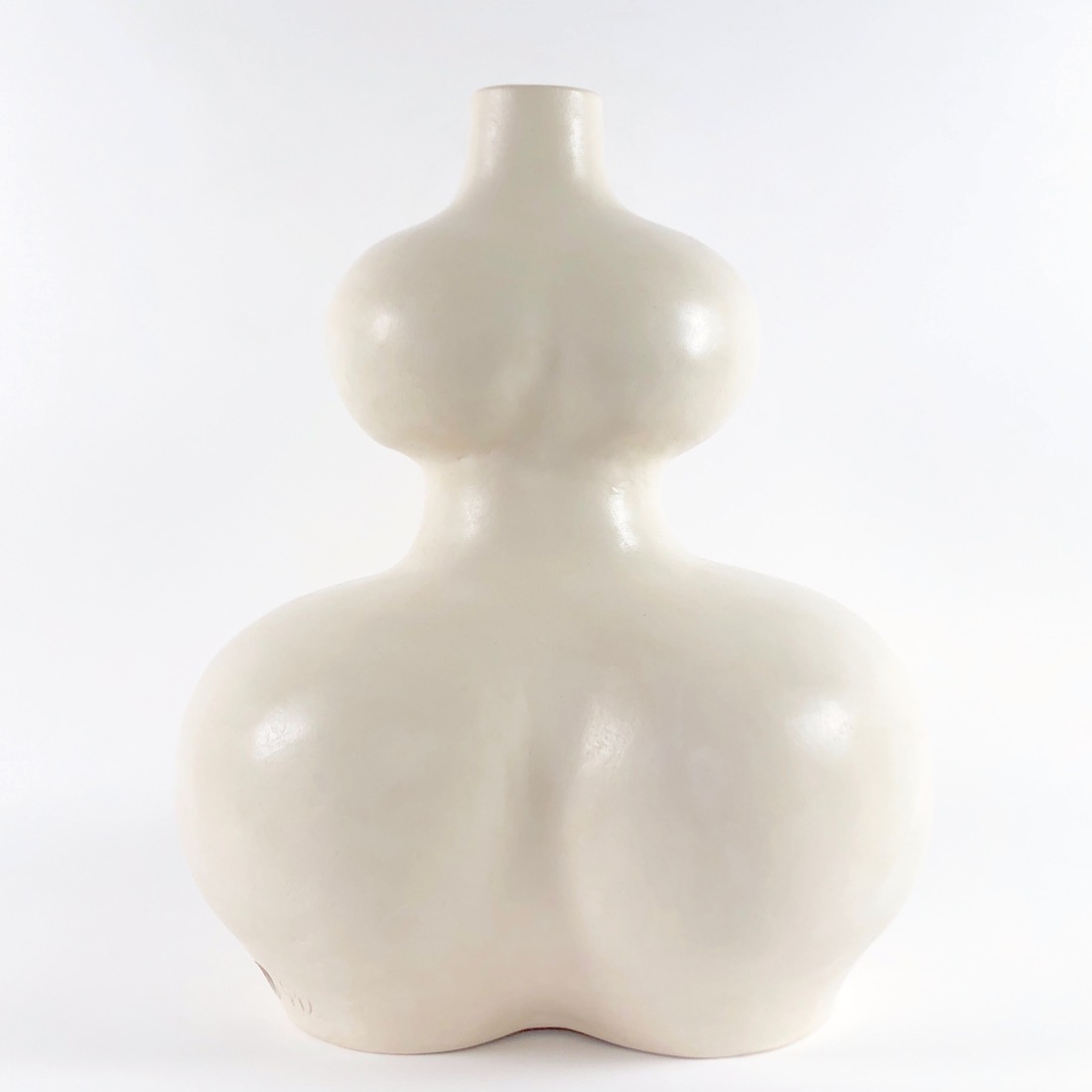 DaLo - Grand pied de lampe en céramique, forme libre, ivoire