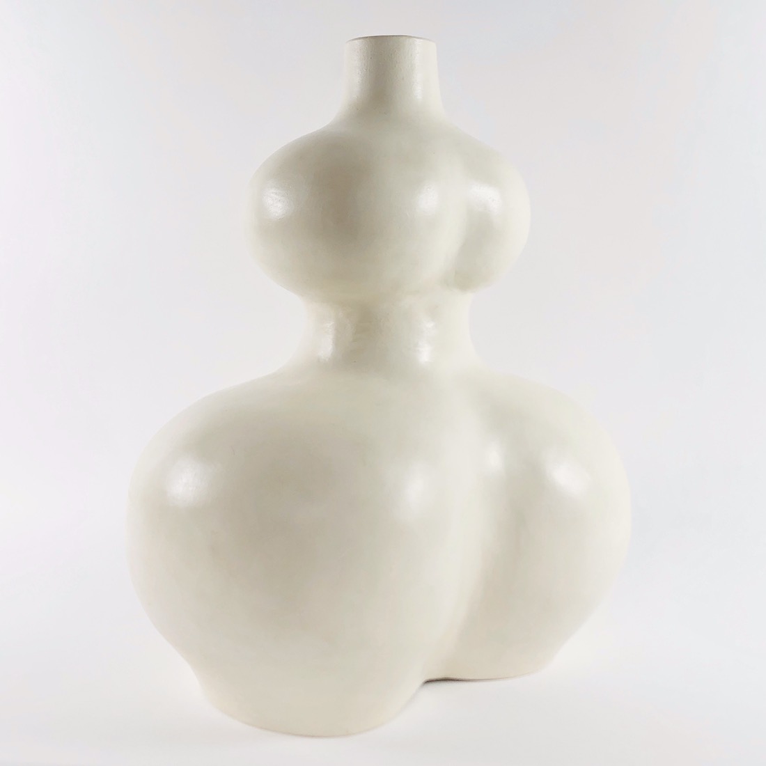 DaLo - Grand pied de lampe en céramique, forme libre, ivoire