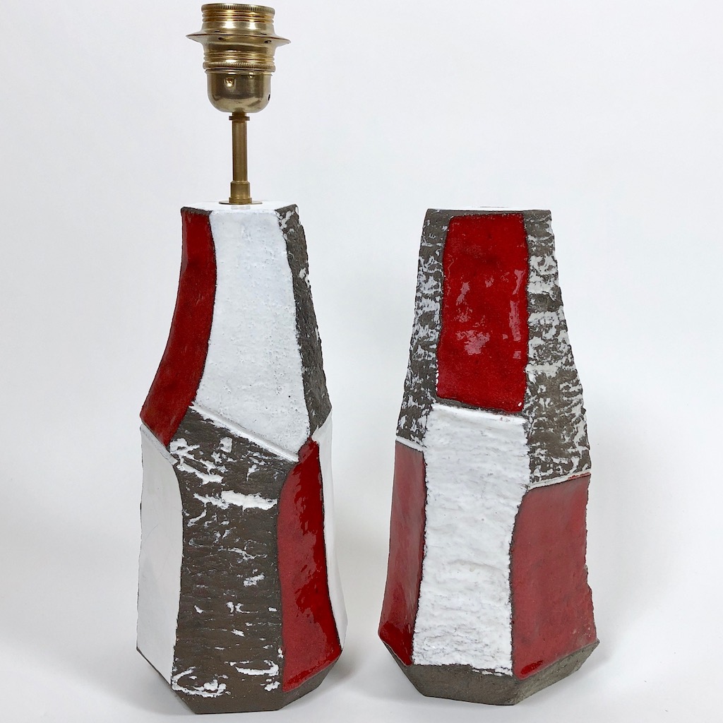 Salvatore Parisi - Faceted Ceramic Table Lamp Bases