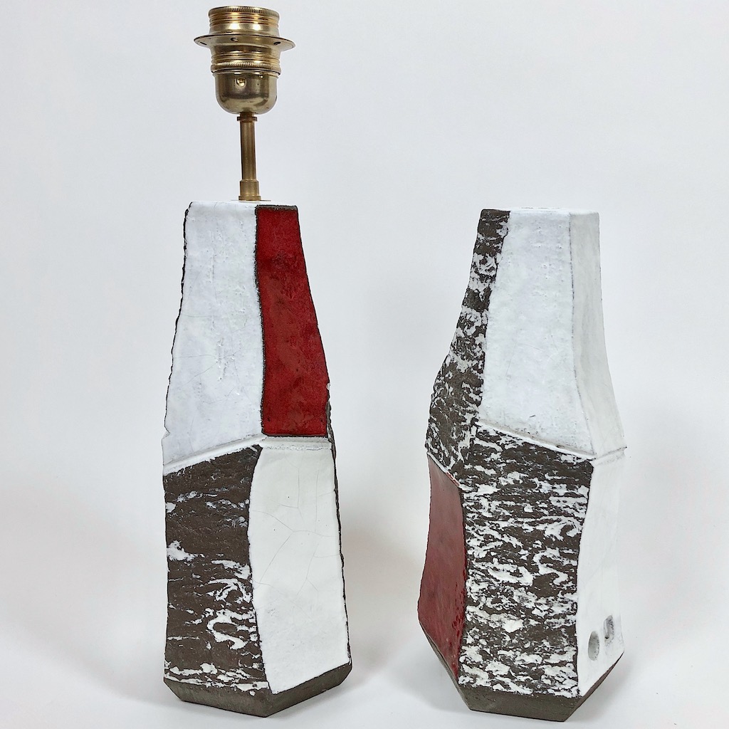 Salvatore Parisi - Faceted Ceramic Table Lamp Bases