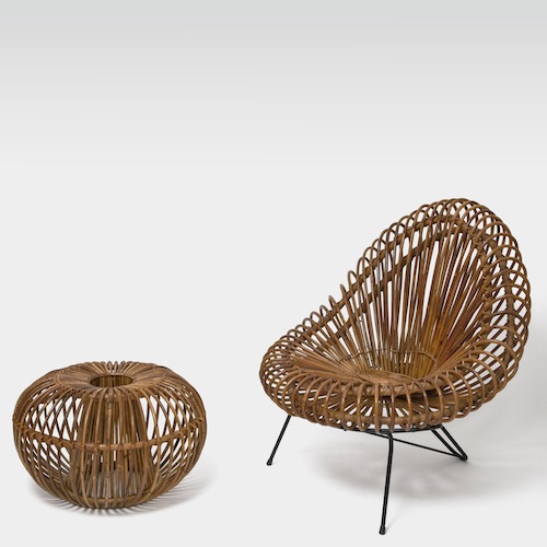 Rattan Lounge-chair and Ottoman
