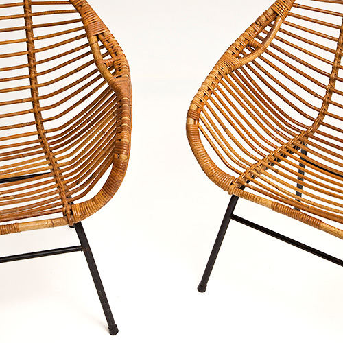 Pair of rattan armchairs / sold