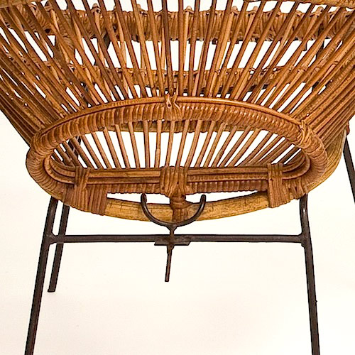 Pair of rattan hoop chairs 