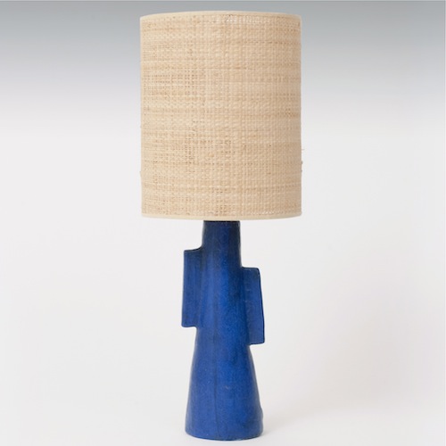 Lampe en céramique bleue  