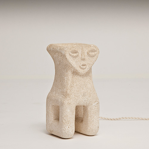 Anthropomorphic stone lamp