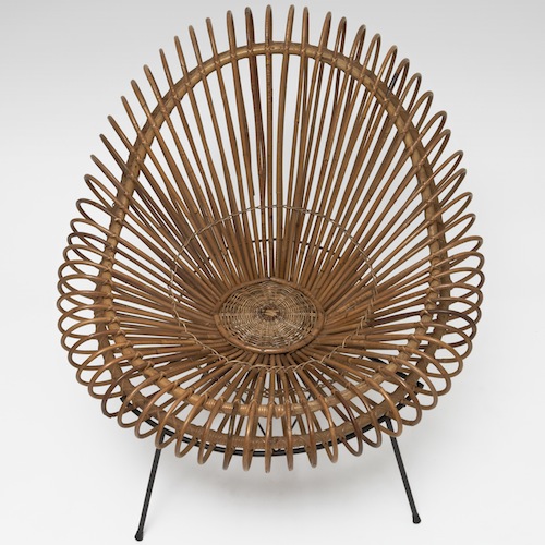 Grand fauteuil rotin à 4 pieds