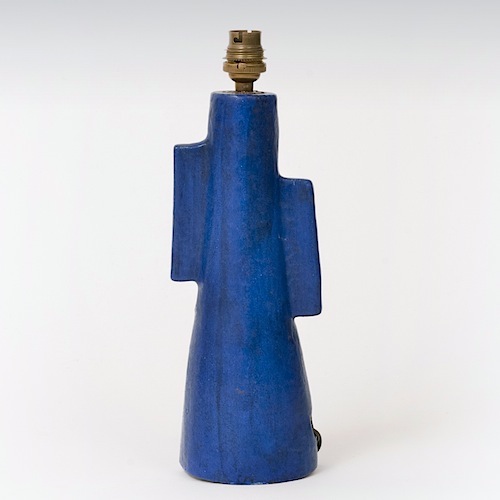 Lampe en céramique bleue  