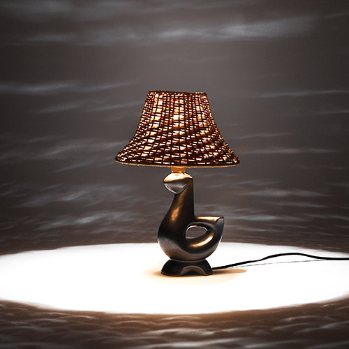 Lampe pigeon - Céramique noire
