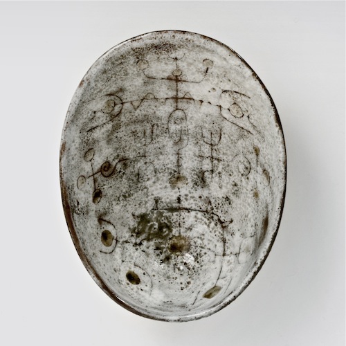 Ceramic Bowl on feet by Jean Rivier